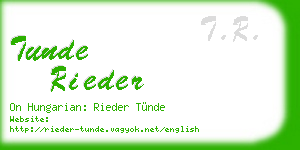 tunde rieder business card